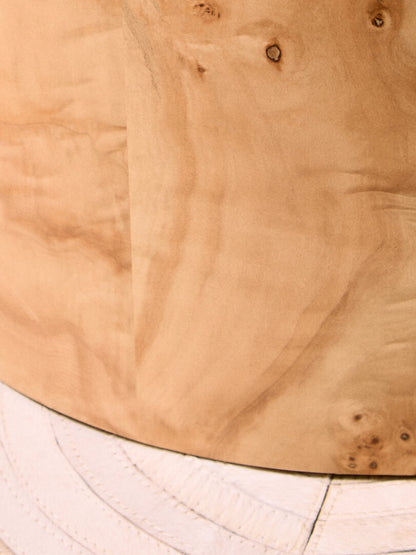 Sequoia Burl Wood Design Round Side Table