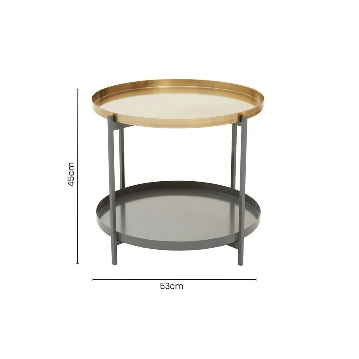 Serpenta Grey and Gold Finish 2 Tier Coffee Table