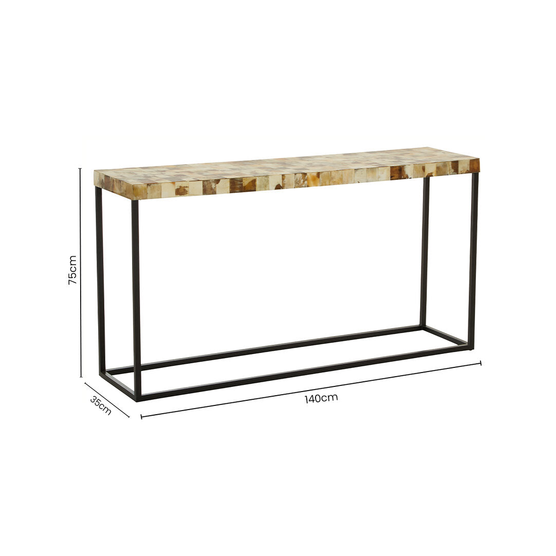 Nacre Cream Mother of Pearl Console Table