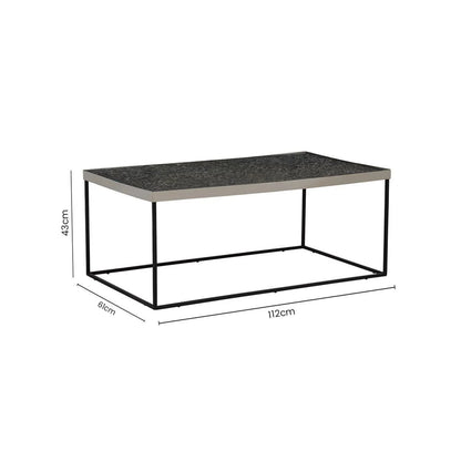 Aureon Silver Finish Textured Coffee Table