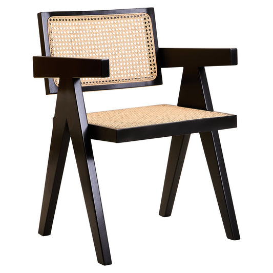 Pacific Natural Cane and Black Beech Wood Dining Chair