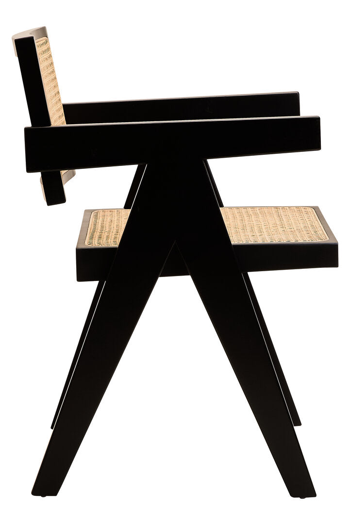 Pacific Natural Cane and Black Beech Wood Dining Chair