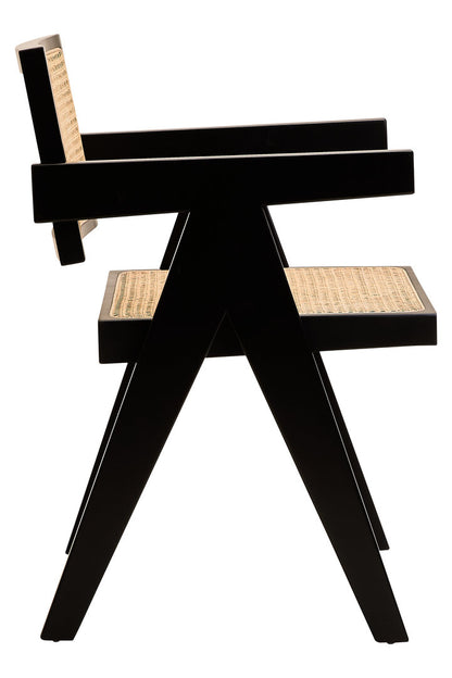 Pacific Natural Cane and Black Beech Wood Dining Chair