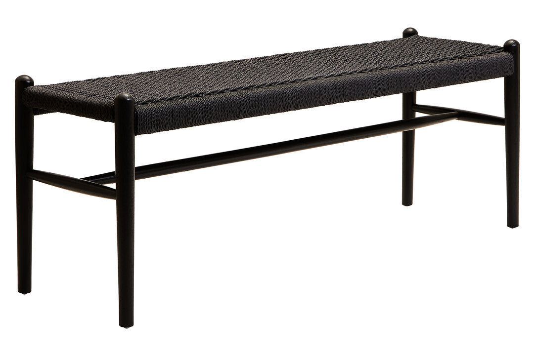 Pacific Black Rope and Elm Wood Bench