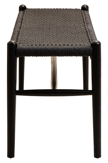Pacific Black Rope and Elm Wood Bench