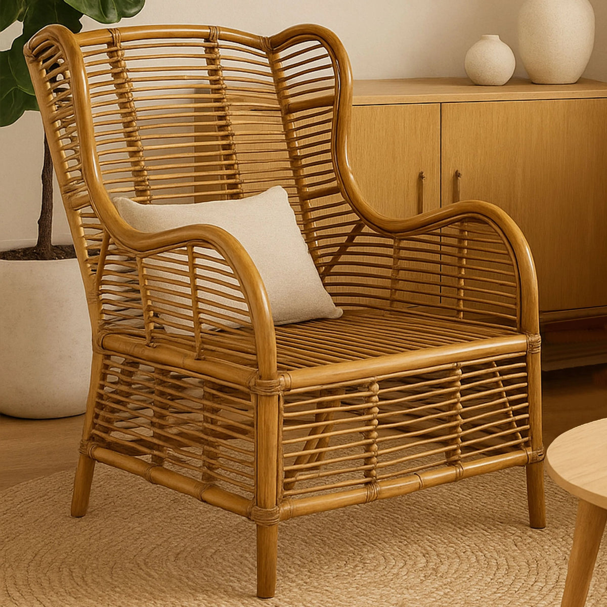Celebes Grey Natural Kubu Rattan Chair