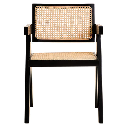 Pacific Natural Cane and Black Beech Wood Dining Chair