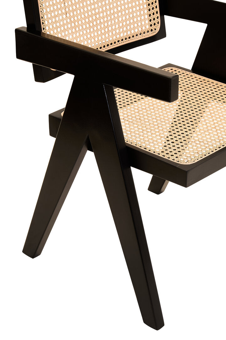 Pacific Natural Cane and Black Beech Wood Dining Chair