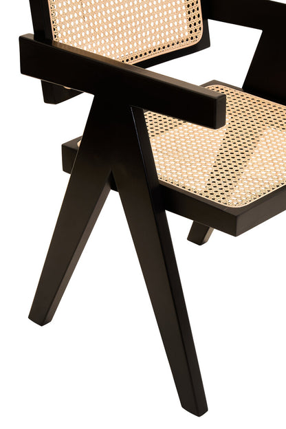 Pacific Natural Cane and Black Beech Wood Dining Chair