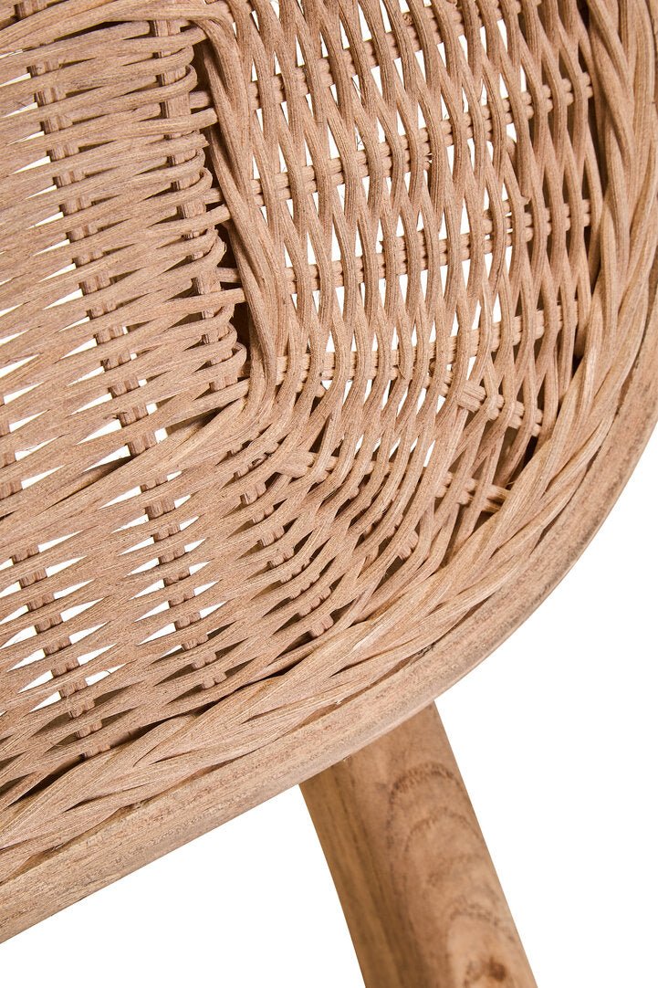 Pacific Beige Fabric and Grey Wash Elm Wood Dining Chair