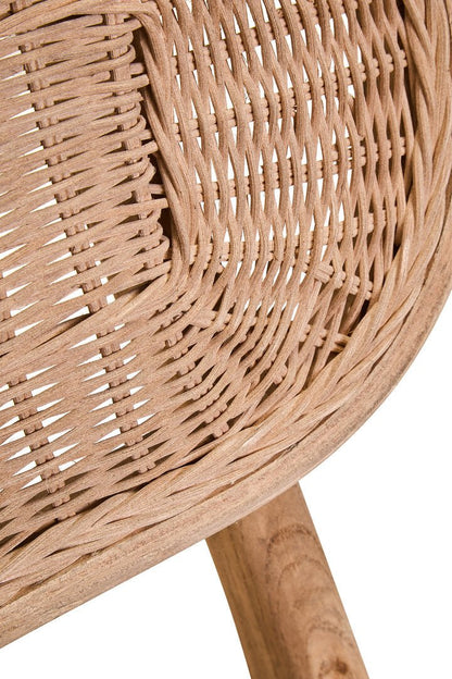 Pacific Beige Fabric and Grey Wash Elm Wood Dining Chair