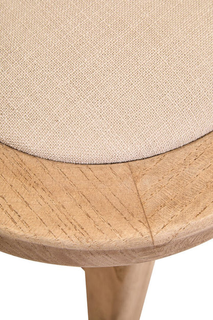 Pacific Beige Fabric and Grey Wash Elm Wood Dining Chair