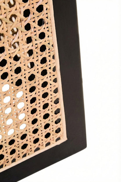Pacific Natural Cane and Black Elm Wood Side Table