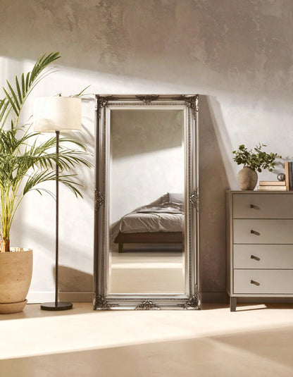 Silvane Silver Wooden Frame Full Length Wall Mirror