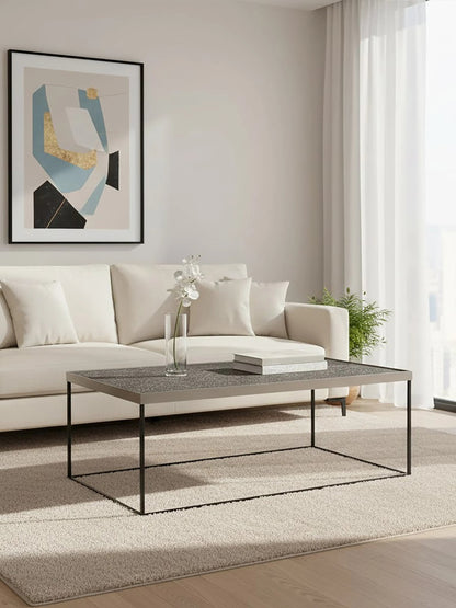 Aureon Silver Finish Textured Coffee Table