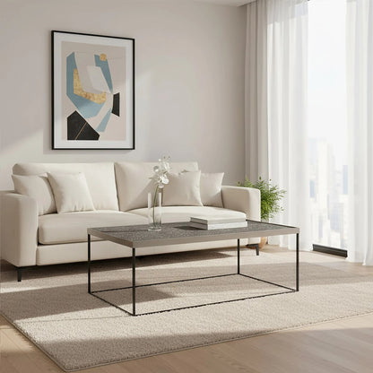 Aureon Silver Finish Textured Coffee Table