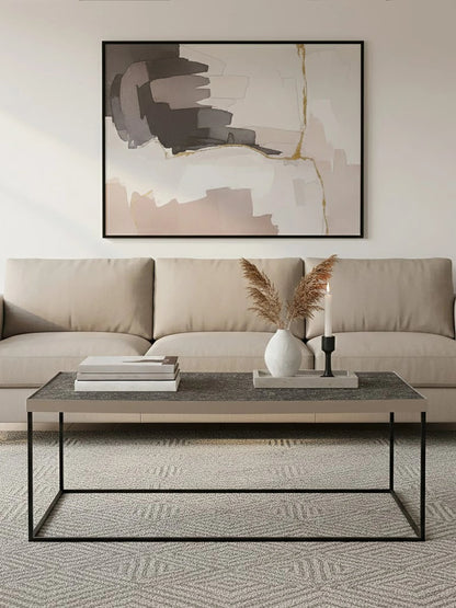 Aureon Silver Finish Textured Coffee Table