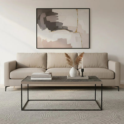 Aureon Silver Finish Textured Coffee Table