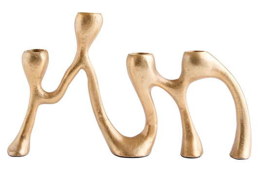 Link Four Light Gold Candle Holder