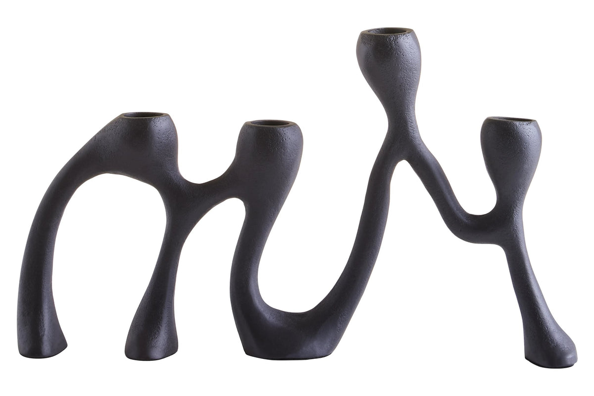Link Four Light Black Candle Holder