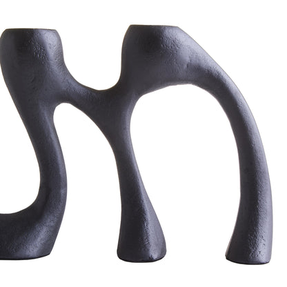 Link Four Light Black Candle Holder