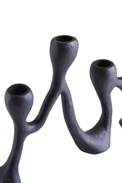 Link Four Light Black Candle Holder