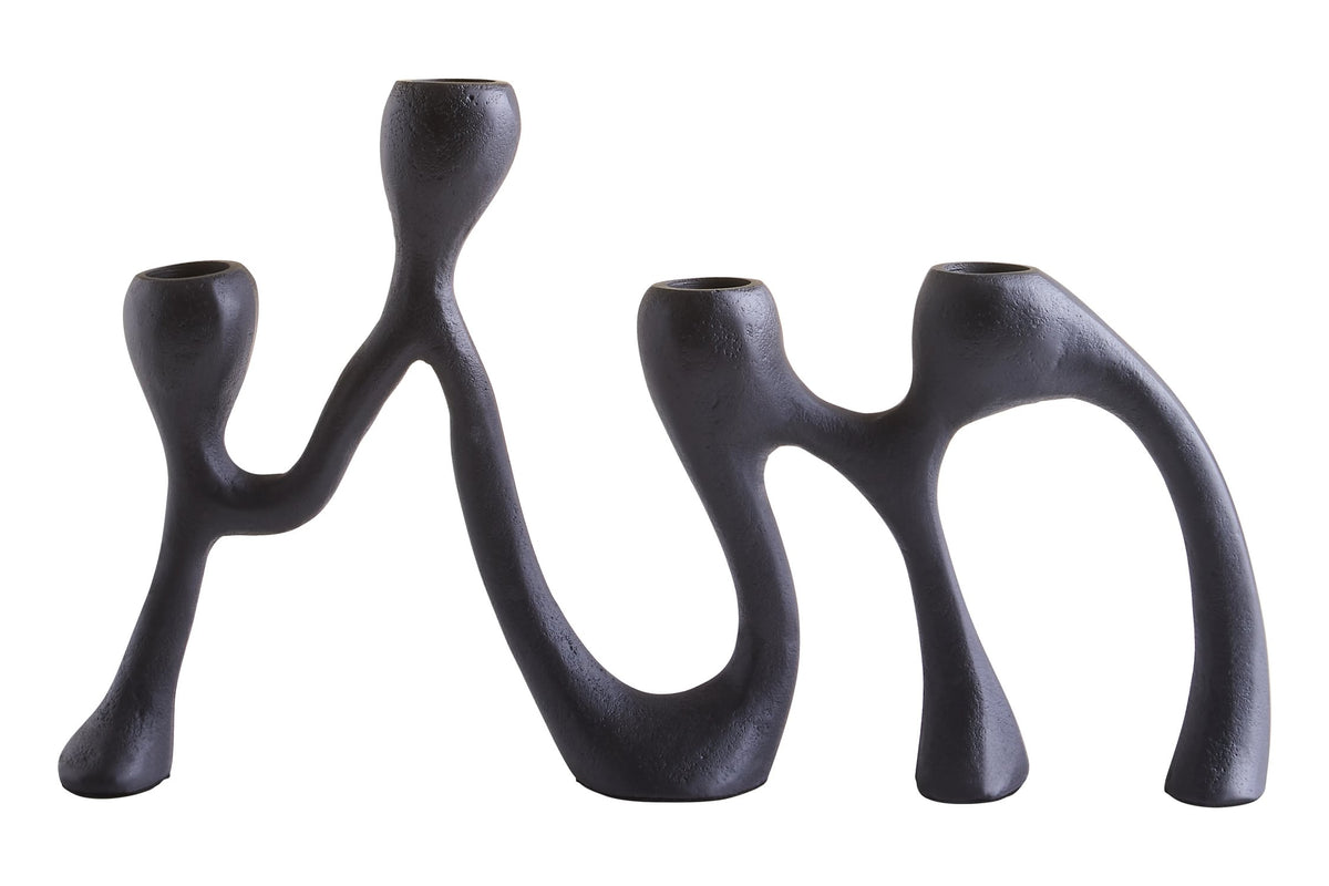 Link Four Light Black Candle Holder
