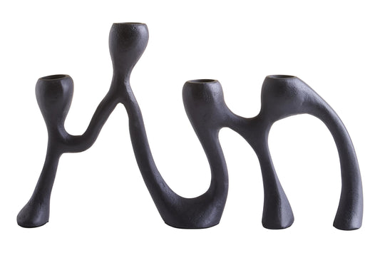 Link Four Light Black Candle Holder
