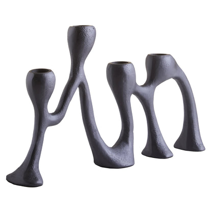 Link Four Light Black Candle Holder