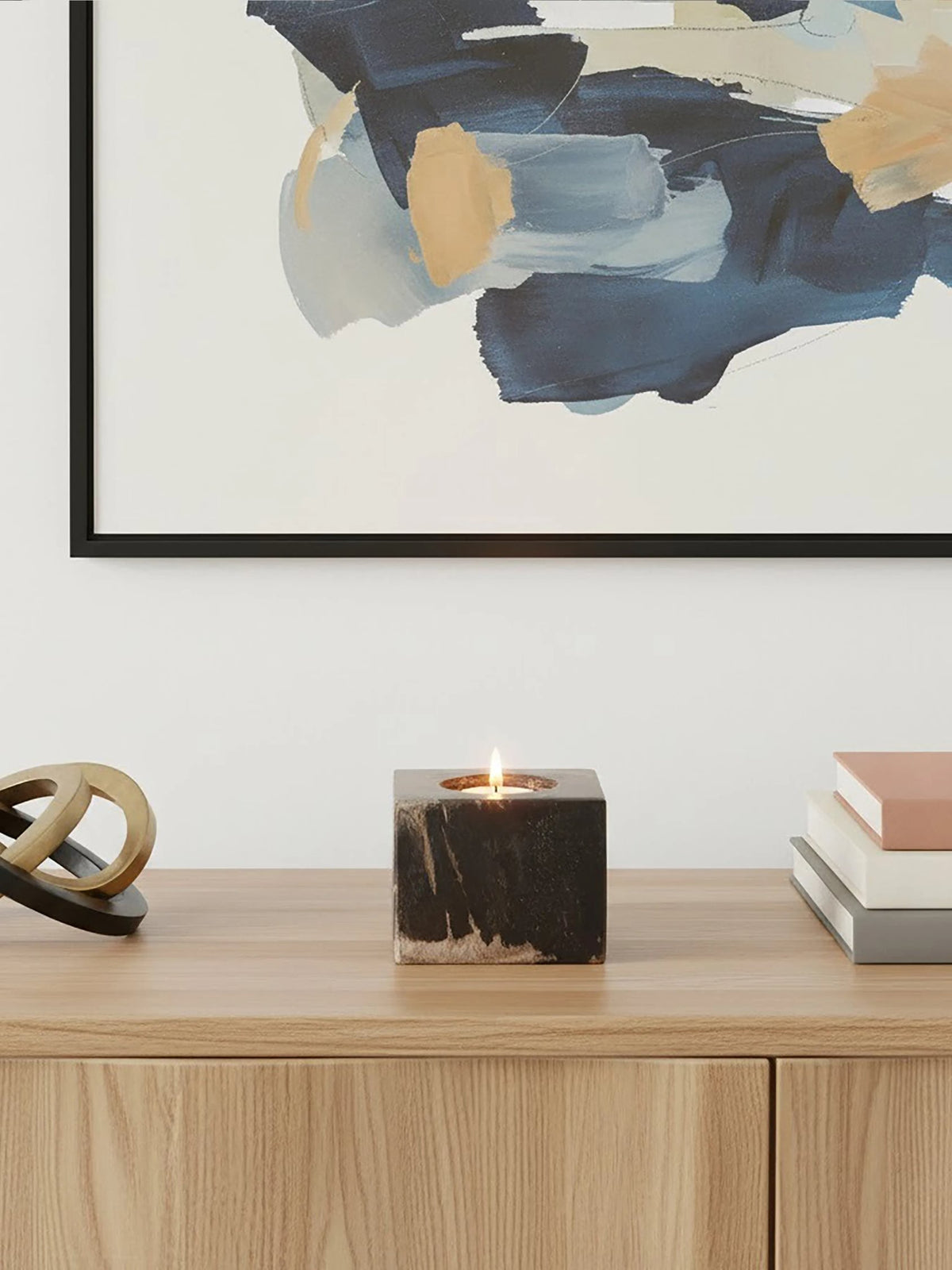 Artifact Dark Petrified Wood Tealight Holder