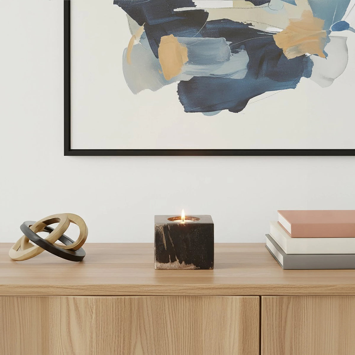 Artifact Dark Petrified Wood Tealight Holder