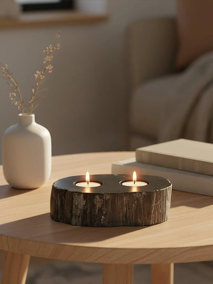Artifact Petrified Wood 2 Tealight Holder