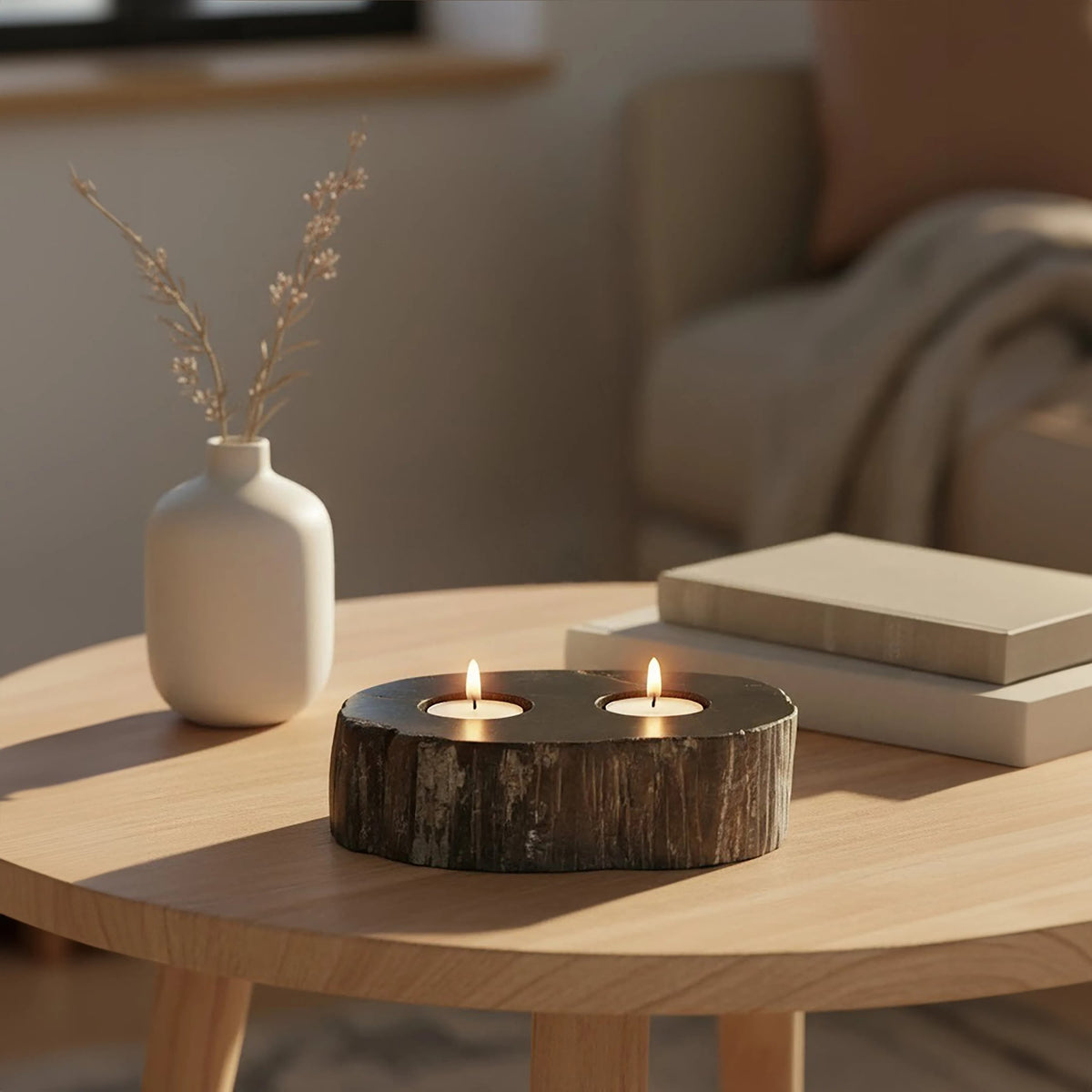 Artifact Petrified Wood 2 Tealight Holder