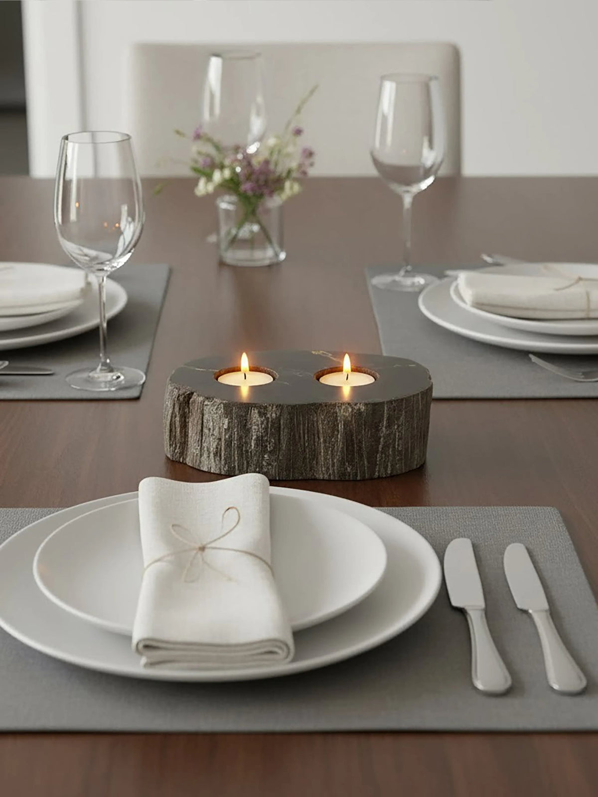 Artifact Petrified Wood 2 Tealight Holder