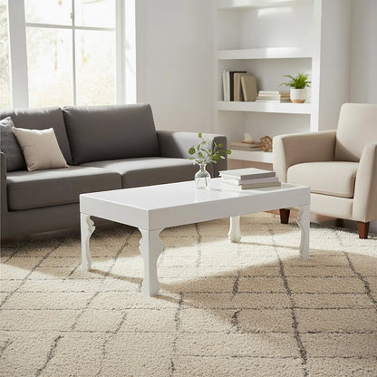 Lacquerre White High Gloss Finish Coffee Table