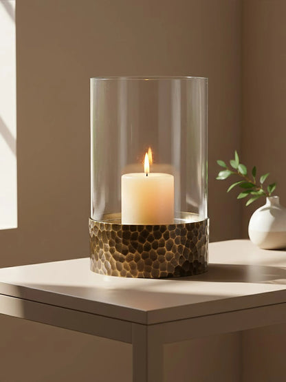 Aureon Large Antique Gold Candle Holder
