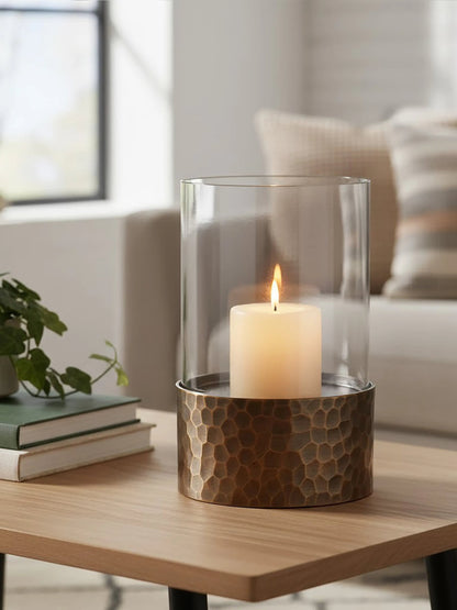 Aureon Small Antique Gold Candle Holder