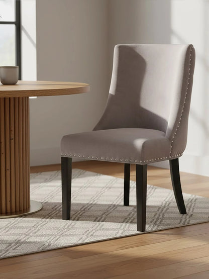 Mayfair Grey Velvet With Tufted Back Dining Chair