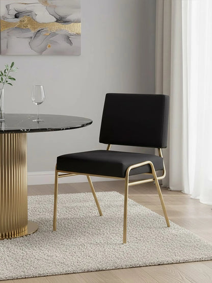 Lenora Black Linen Chair