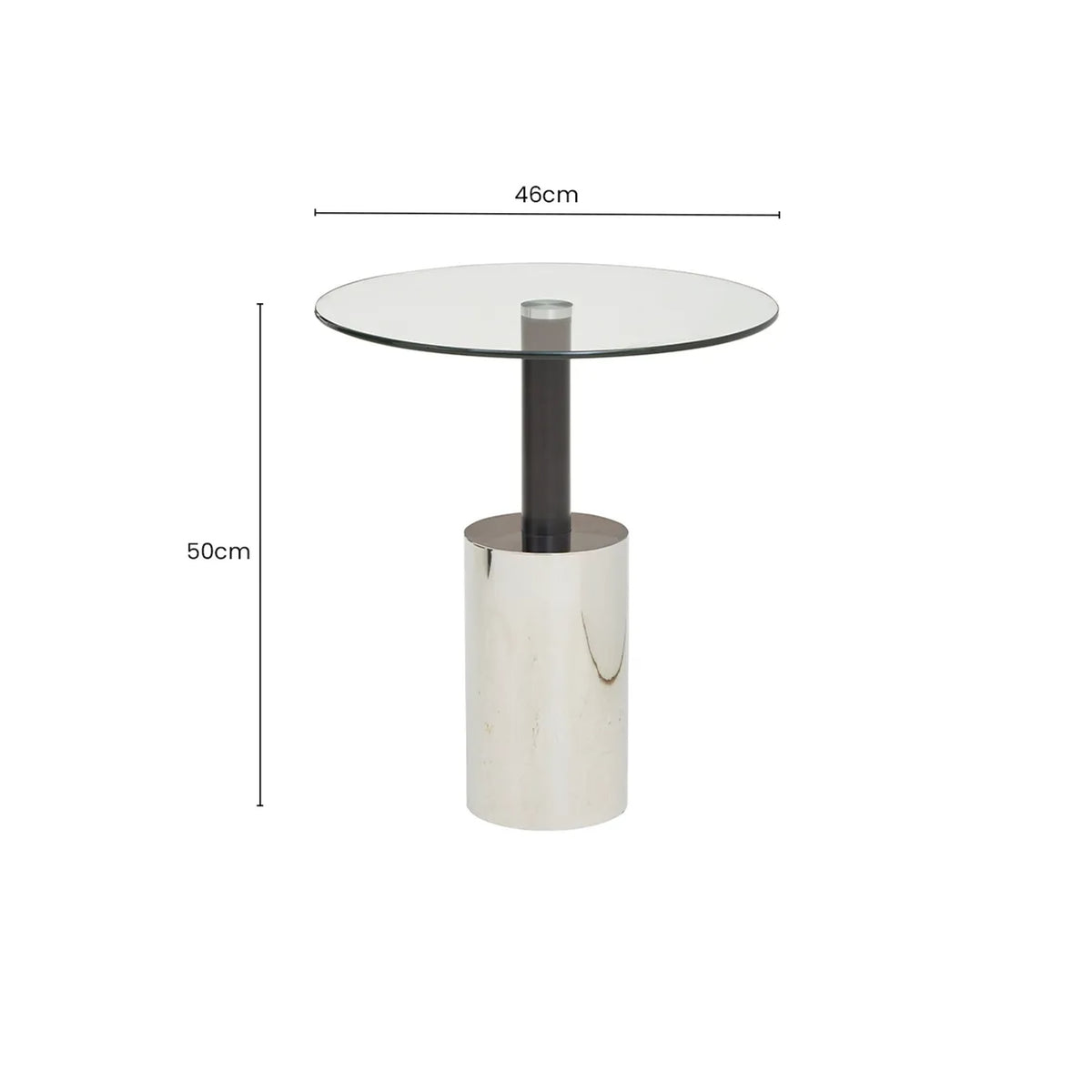 Lumina End Table With Silver Base