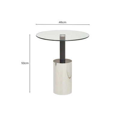 Lumina End Table With Silver Base