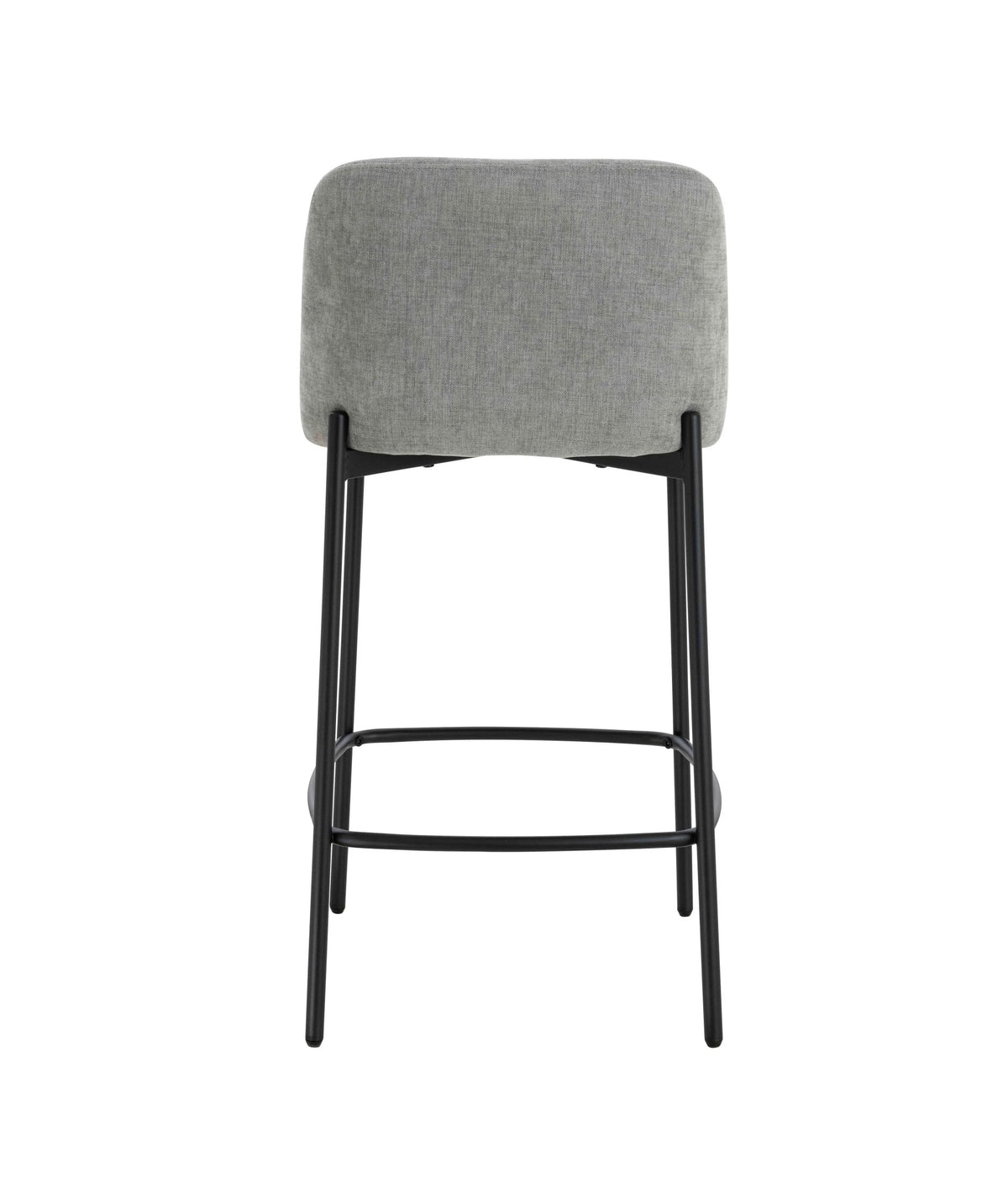 Maddox Set of 2 Light Grey Textured Fabric Bar Chairs with Black Legs