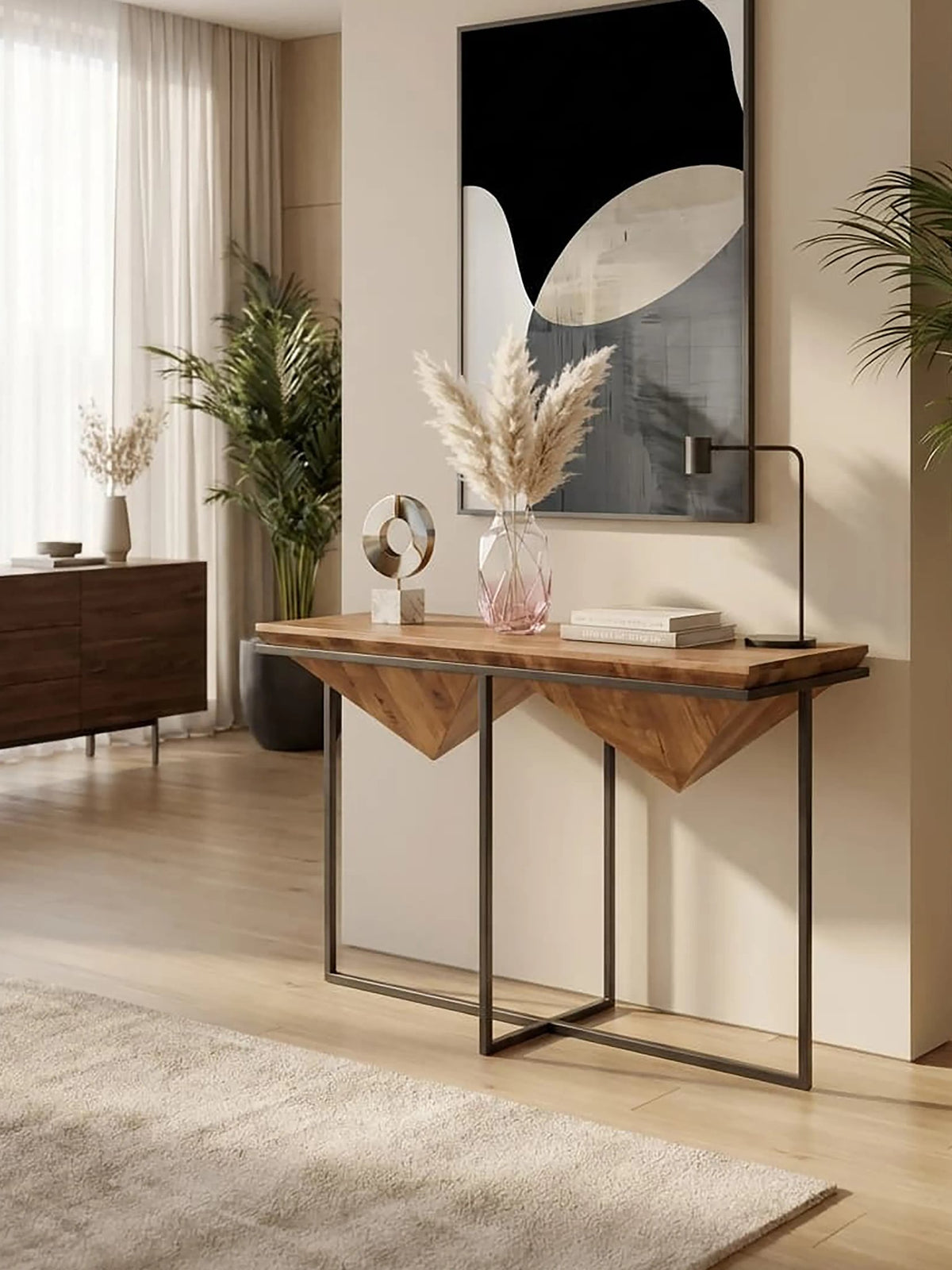 Kasauli Acacia Pyramid Console Table