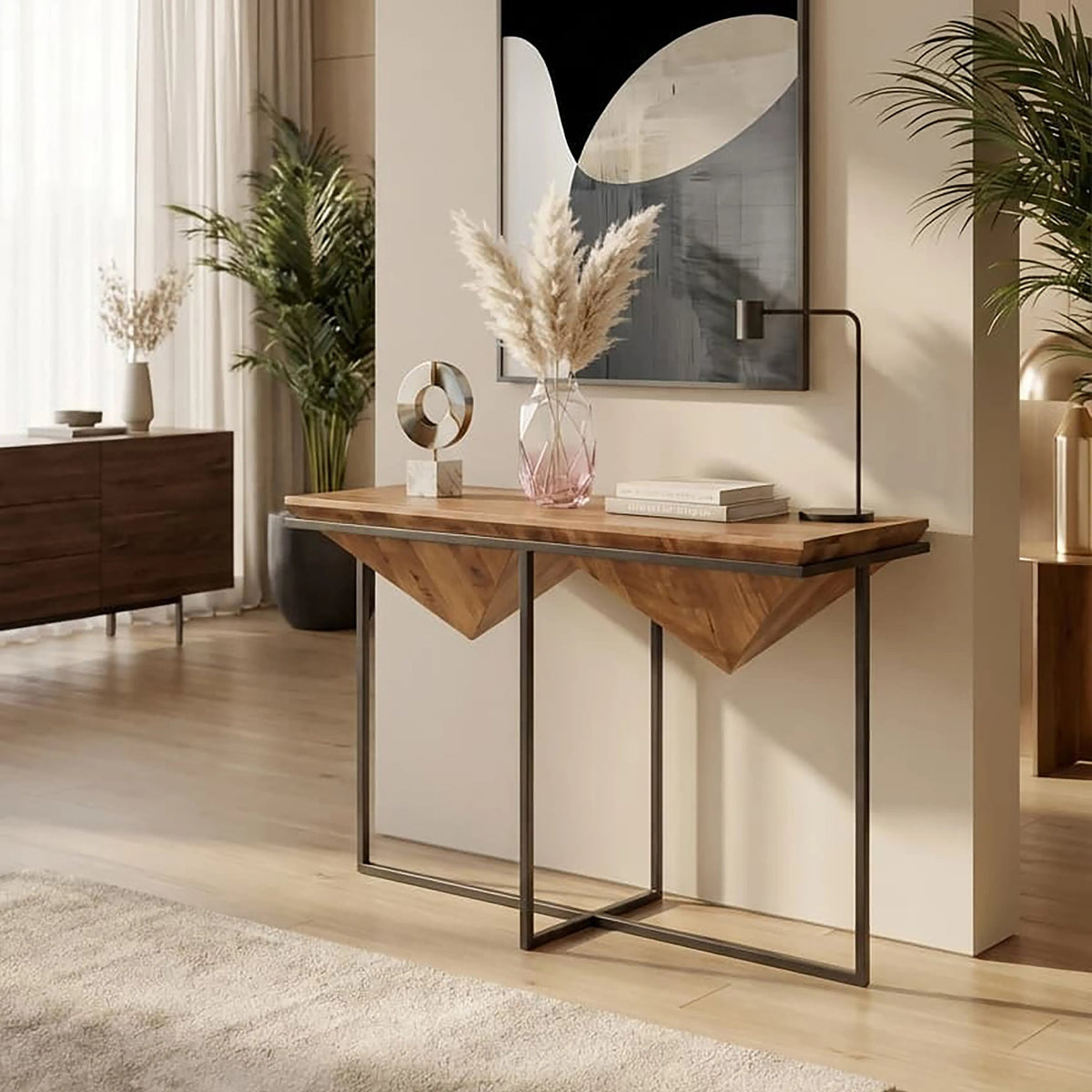 Kasauli Acacia Pyramid Console Table