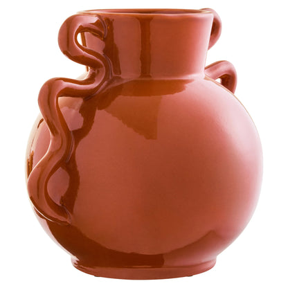 Cadence Burnt Orange Small Vase with Abstract Handles