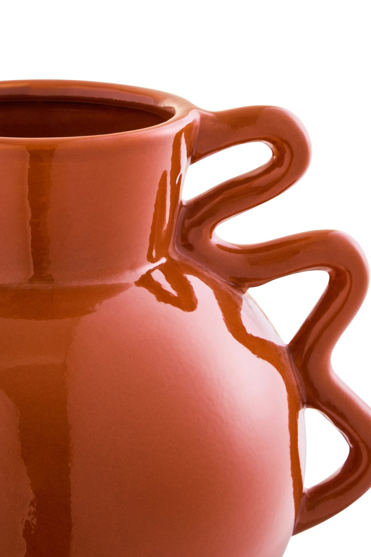 Cadence Burnt Orange Small Vase with Abstract Handles