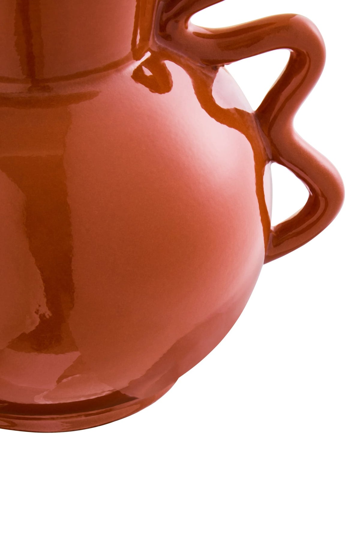 Cadence Burnt Orange Small Vase with Abstract Handles