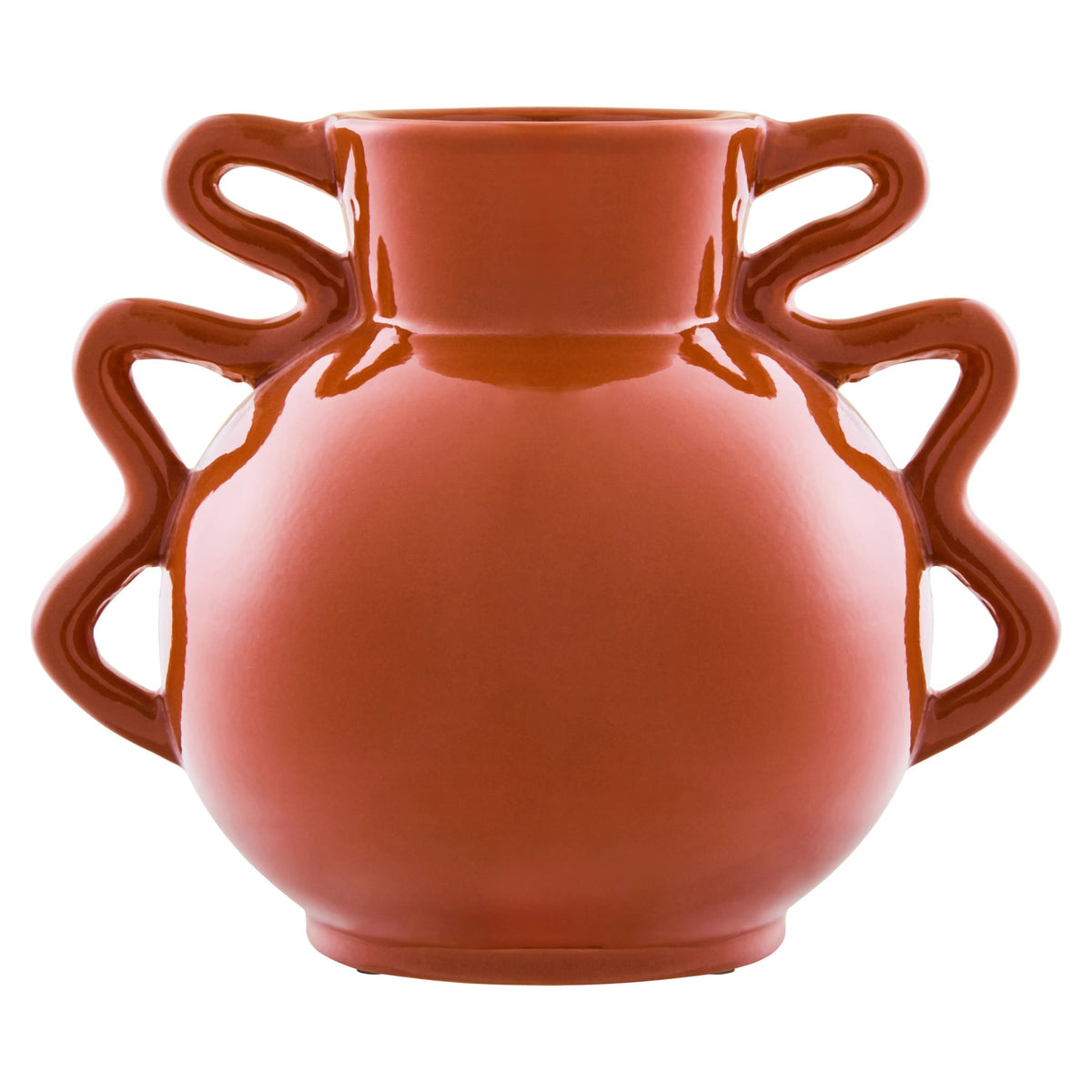 Cadence Burnt Orange Small Vase with Abstract Handles