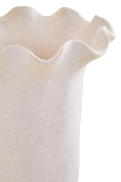 Cadence Cream Scalloped Edge Large Vase