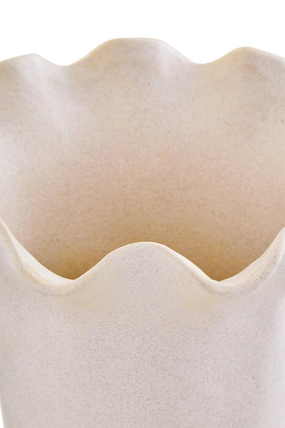 Cadence Cream Scalloped Edge Large Vase